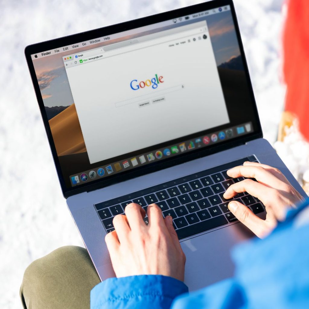 A woman is on Google searching for a dance studio.